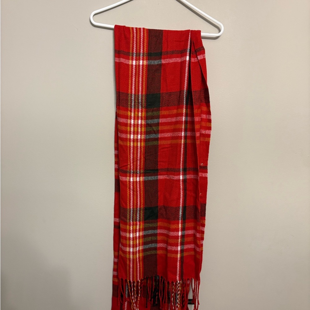 Plaid Red Scarf